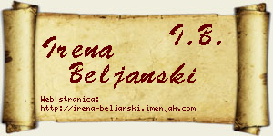 Irena Beljanski vizit kartica